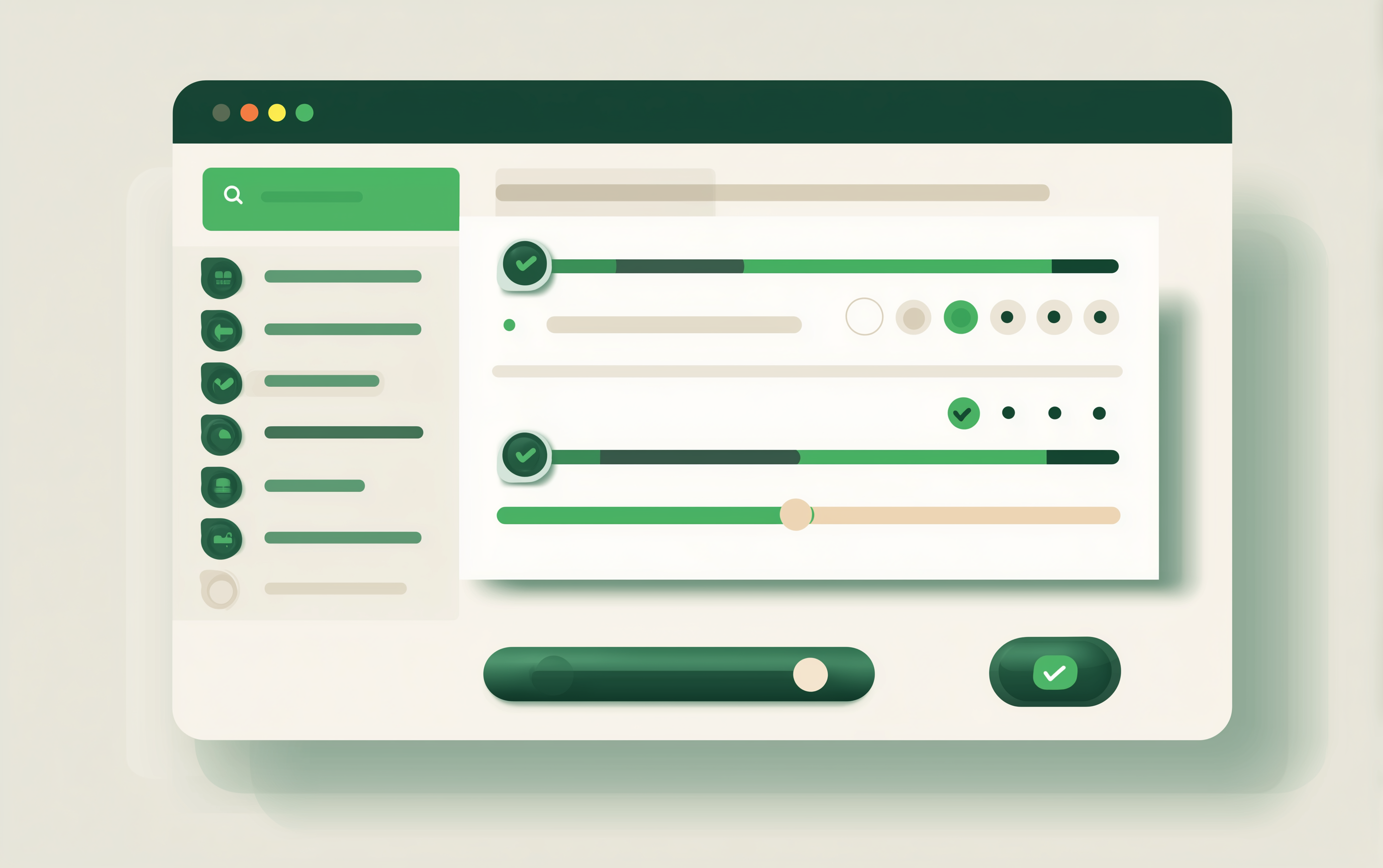Flat UI illustration of a strategy settings panel with toggle switches, bookmaker checkboxes, and an odds range slider